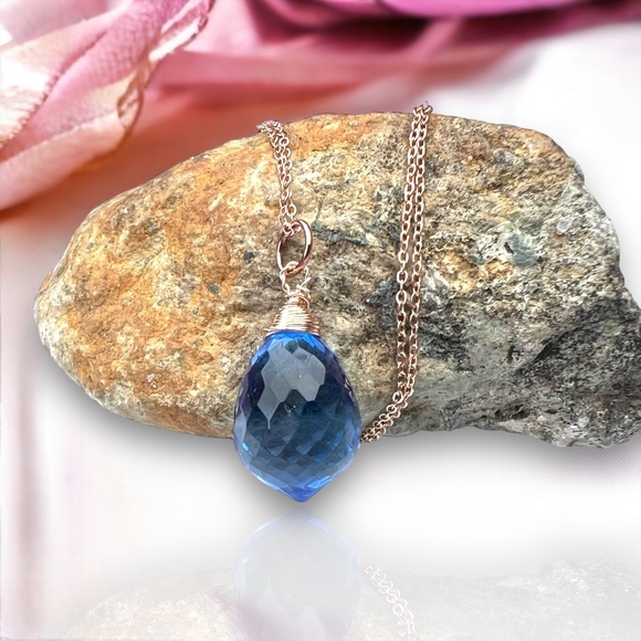 Wire Wrapped Tanzanite Pendant 14k Rose Gold Filled , December Birthstone - Picture 5 of 8